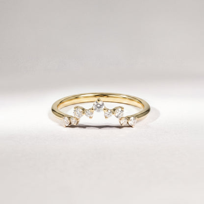 Crown Ring aus 18 Karat Gelbgold mit 9 Brillanten