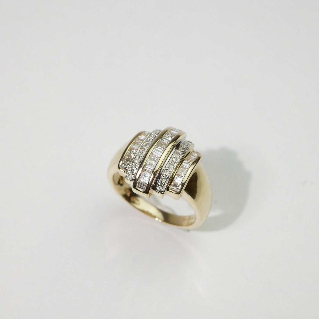 Vintage Ring Diamant cluster Gelbgold