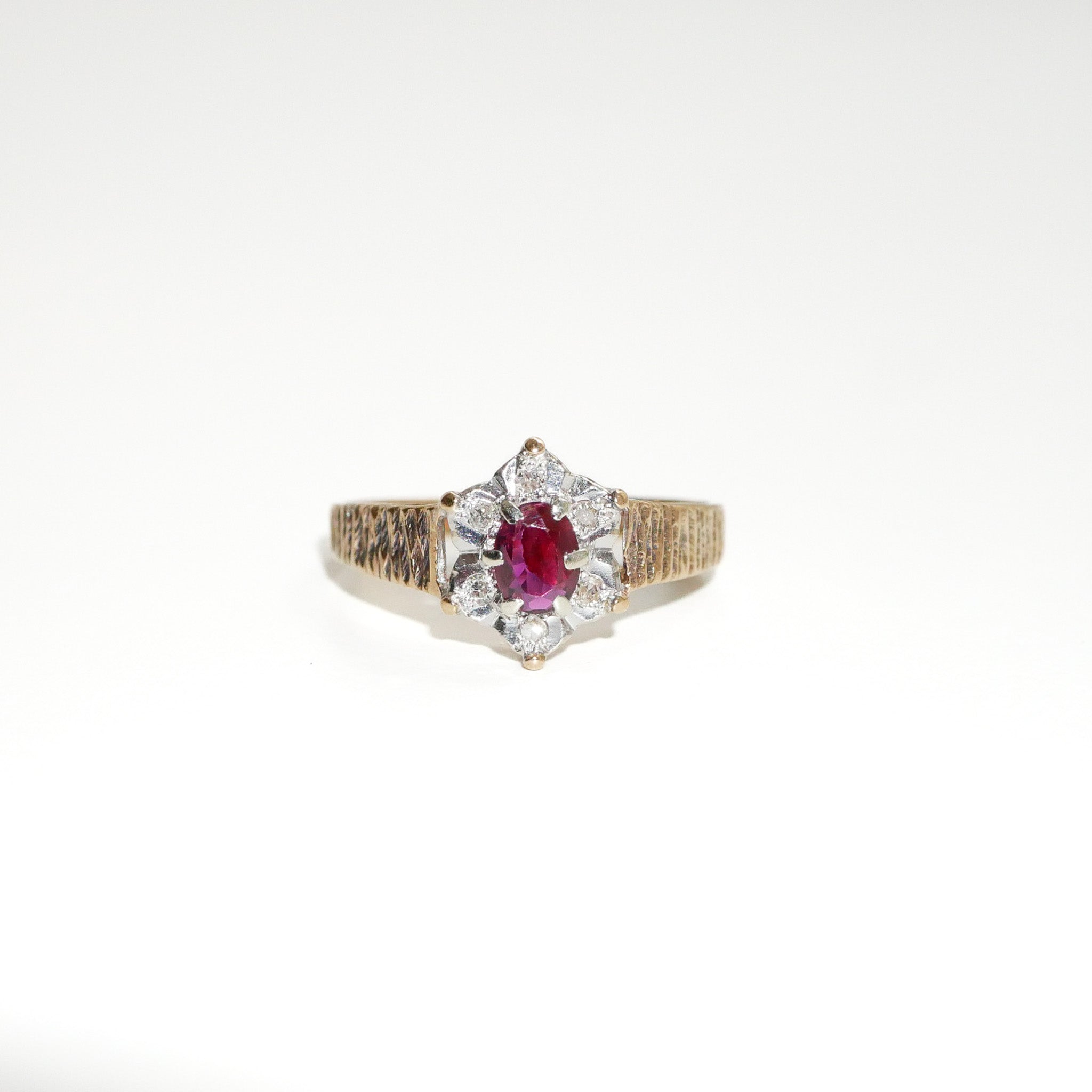 Vintage Ring  Rubin Diamanten