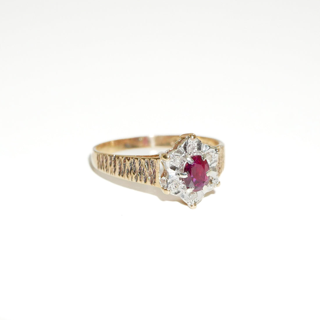 Vintage Ring  Rubin Diamanten