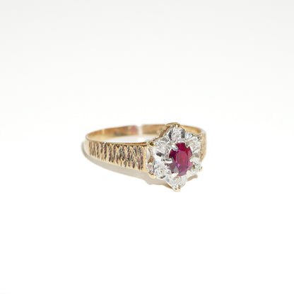 Vintage Ring  Rubin Diamanten