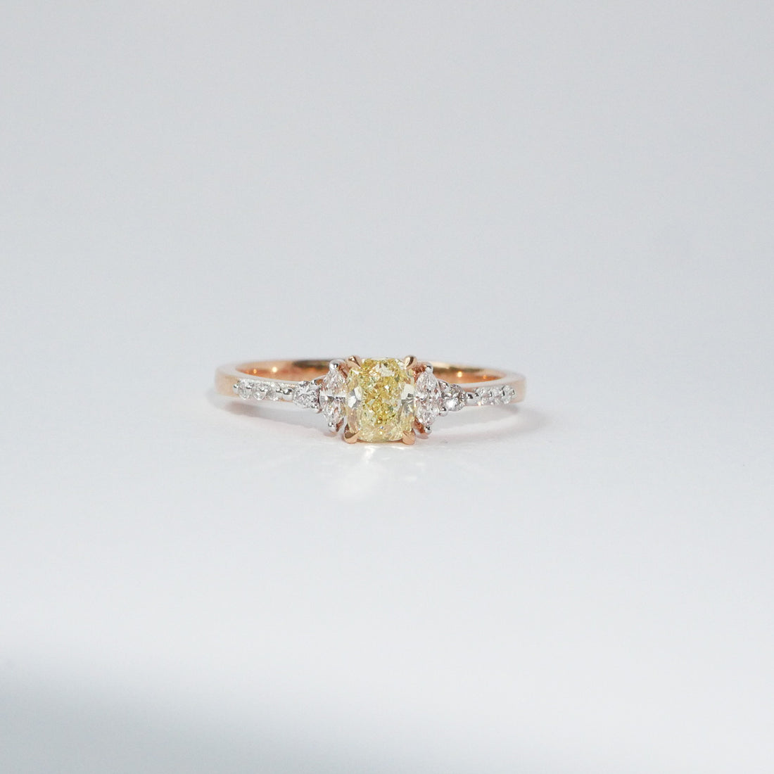 18KT Roségold Ring Gelber Diamant