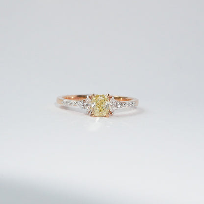 18KT Roségold Ring Gelber Diamant