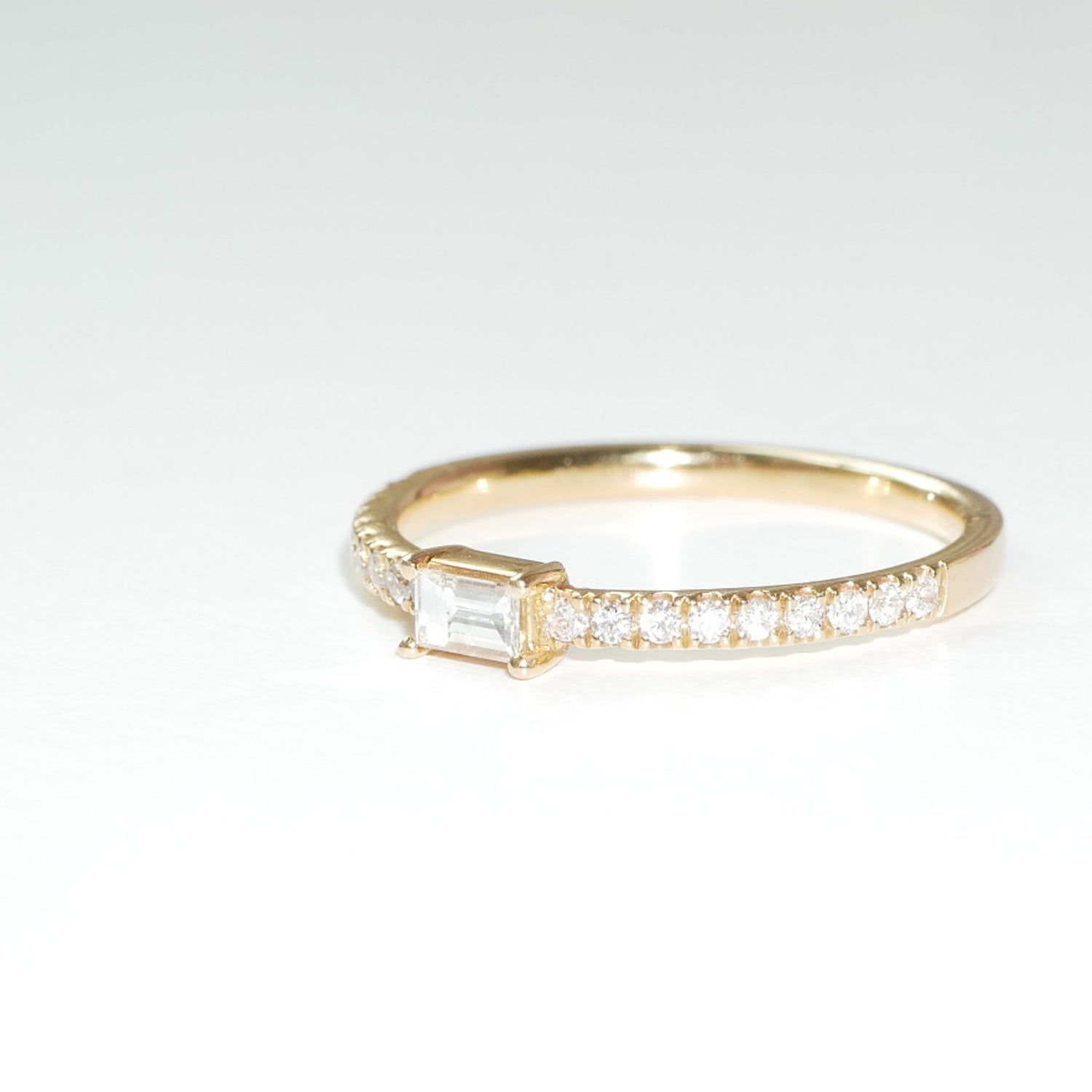 Ring 18KT  Baguette und Brillant