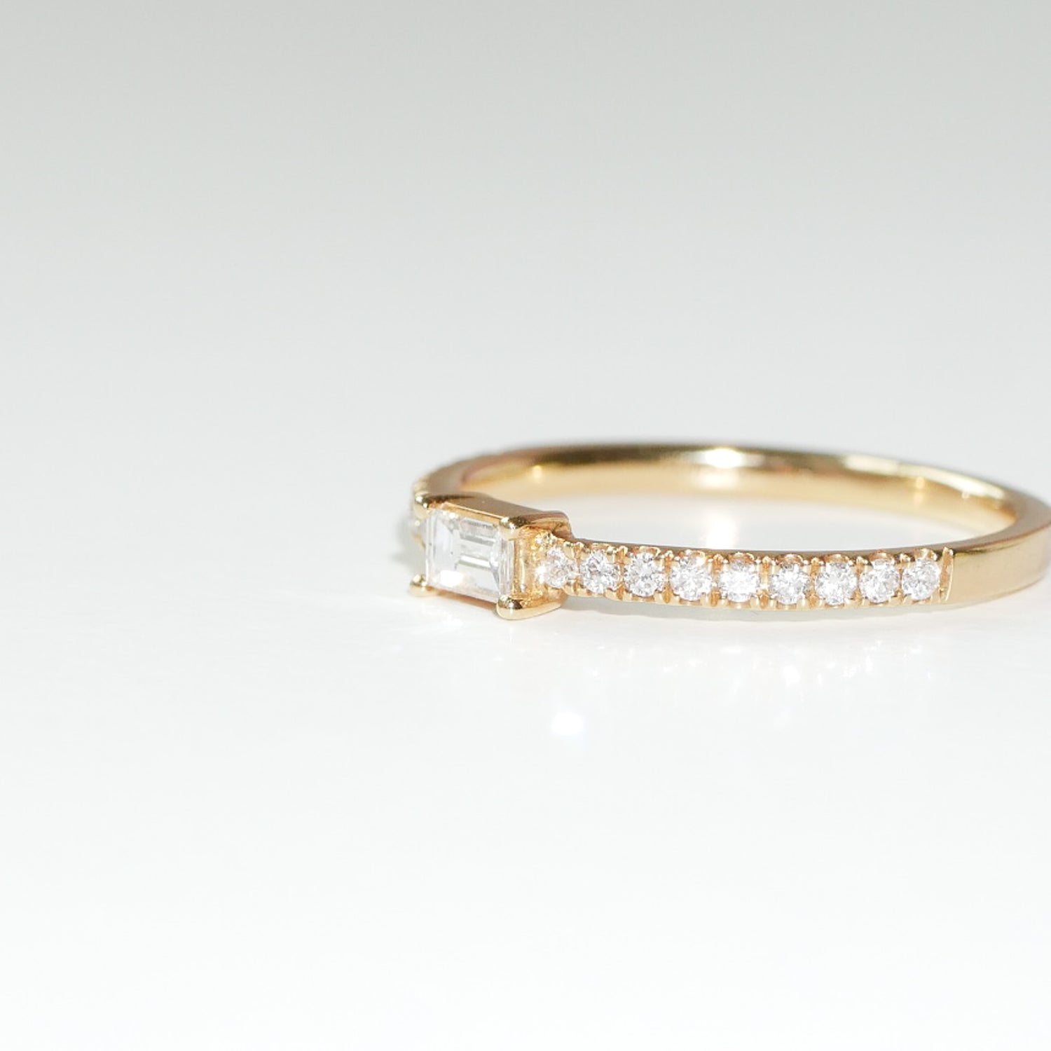 Ring 18KT  Baguette und Brillant