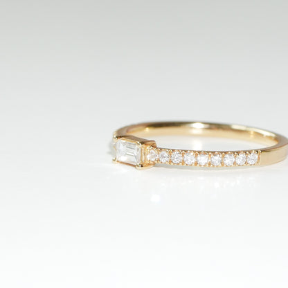 Ring 18KT  Baguette und Brillant