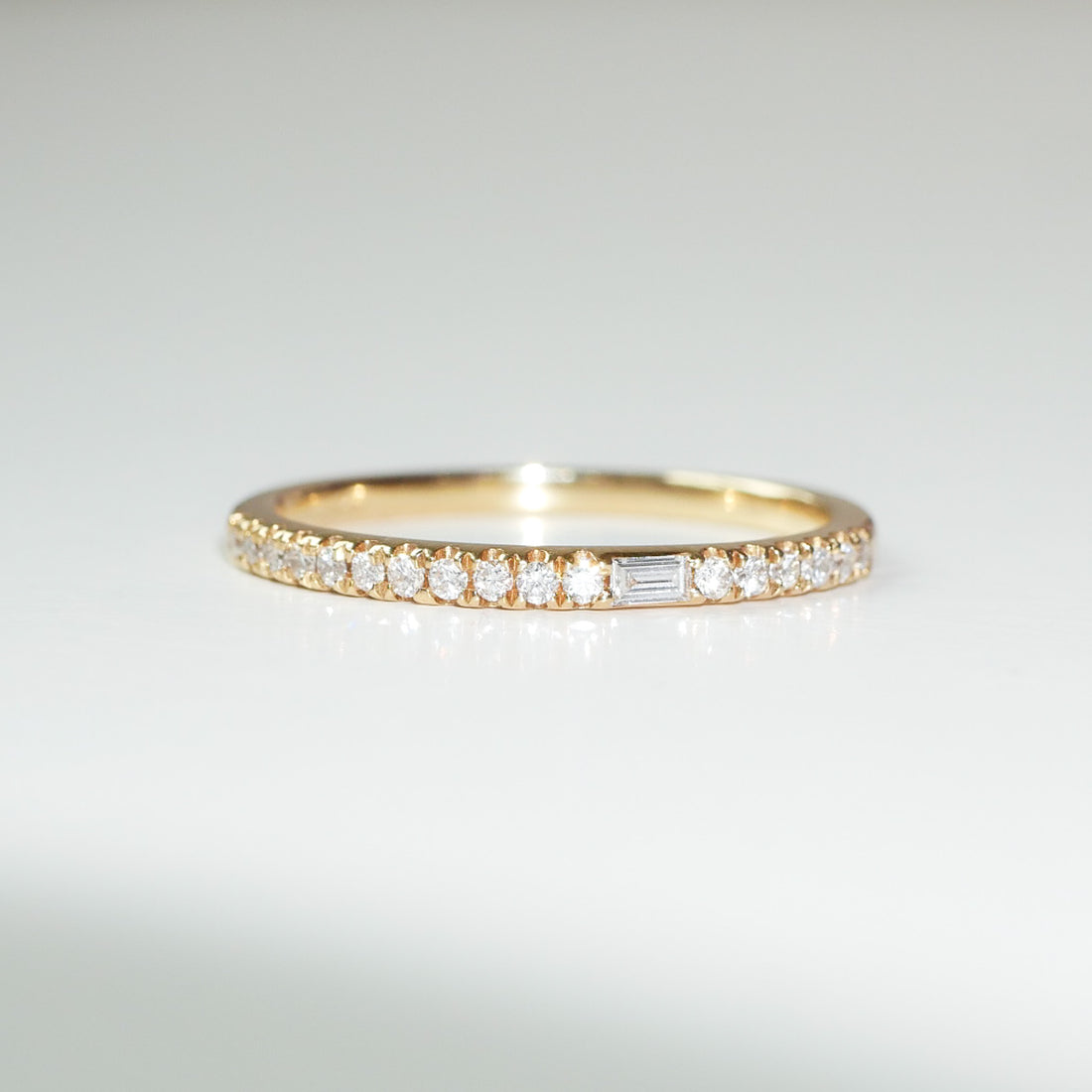 Ring Memoire Baguette und Brillant 18KT