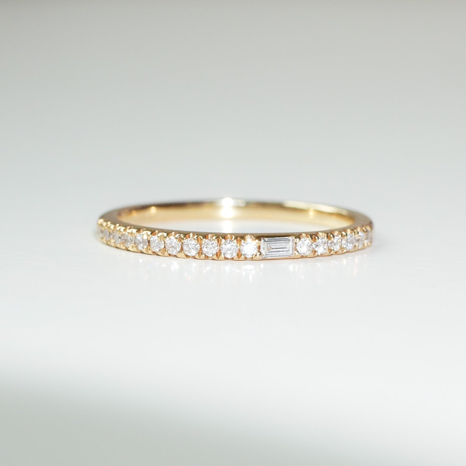 Ring Memoire Baguette und Brillant 18KT