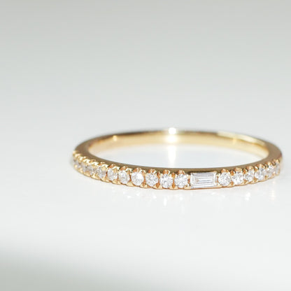 Ring Memoire Baguette und Brillant 18KT