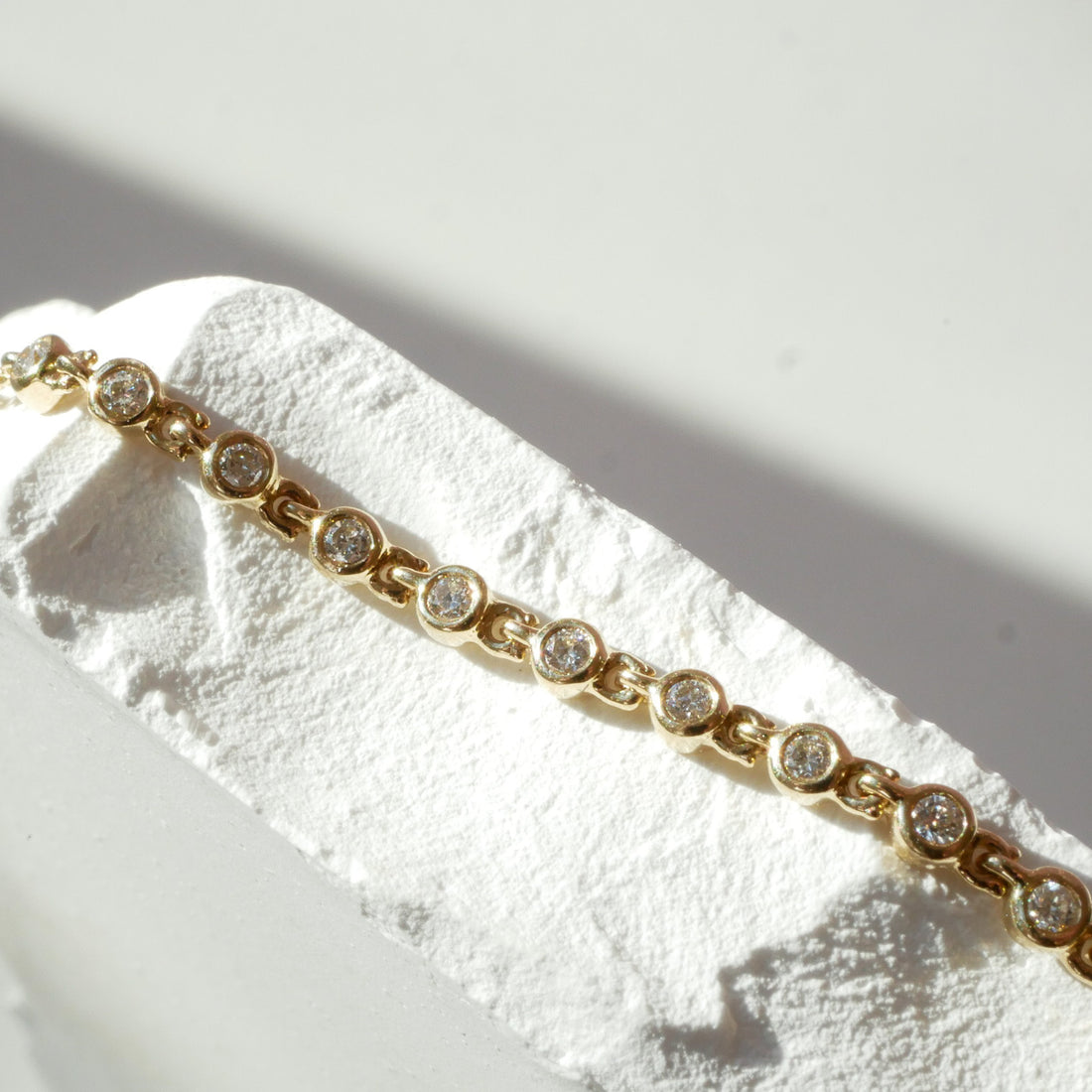 Armband Diamanten in Zargenfassung 14KT Gelbgold