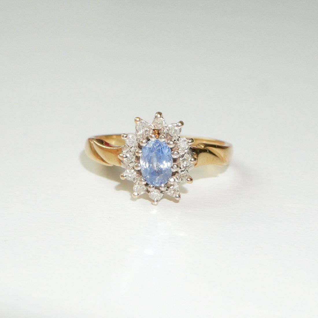 Vintage Saphir Diamant Ring