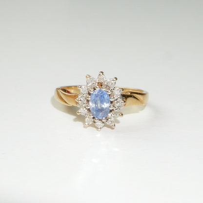 Vintage Saphir Diamant Ring