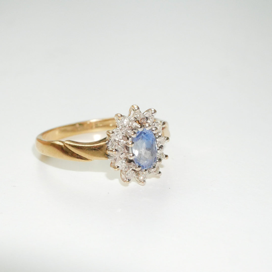 Vintage Saphir Diamant Ring