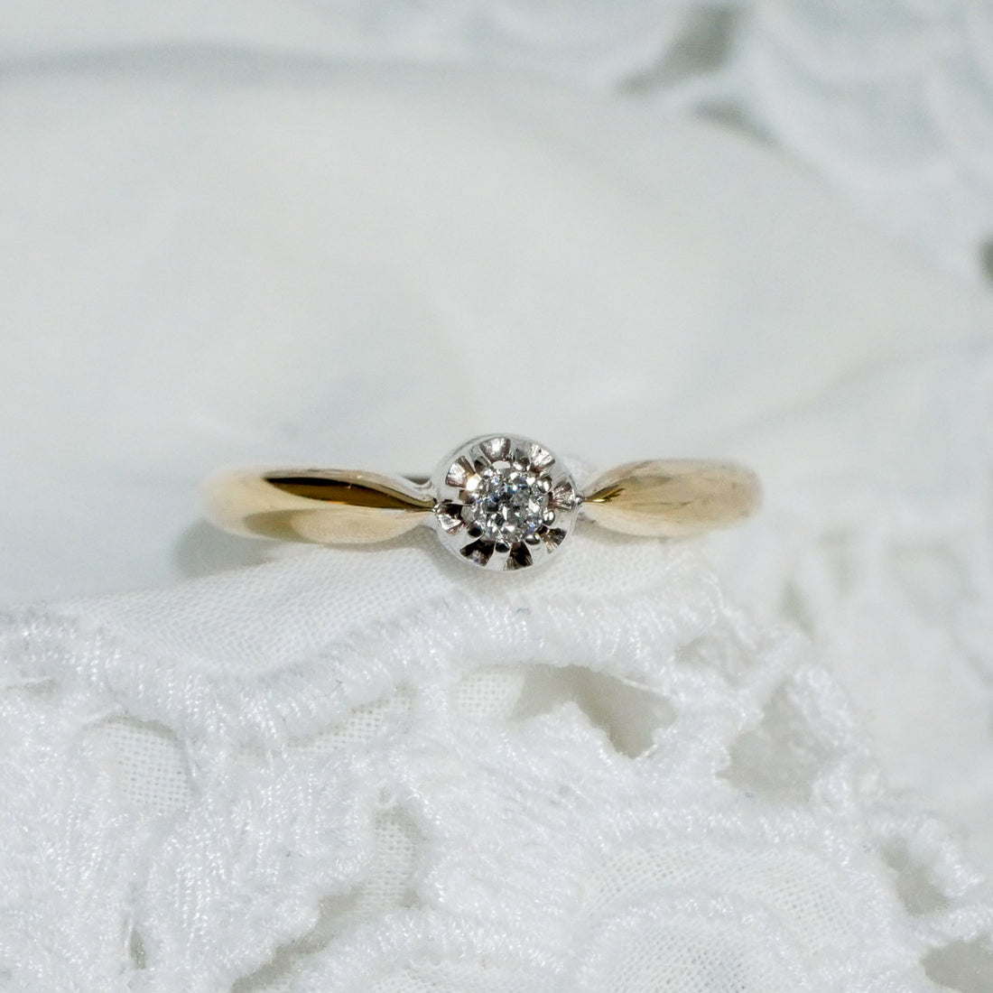 Vintage Diamant Solitär Ring