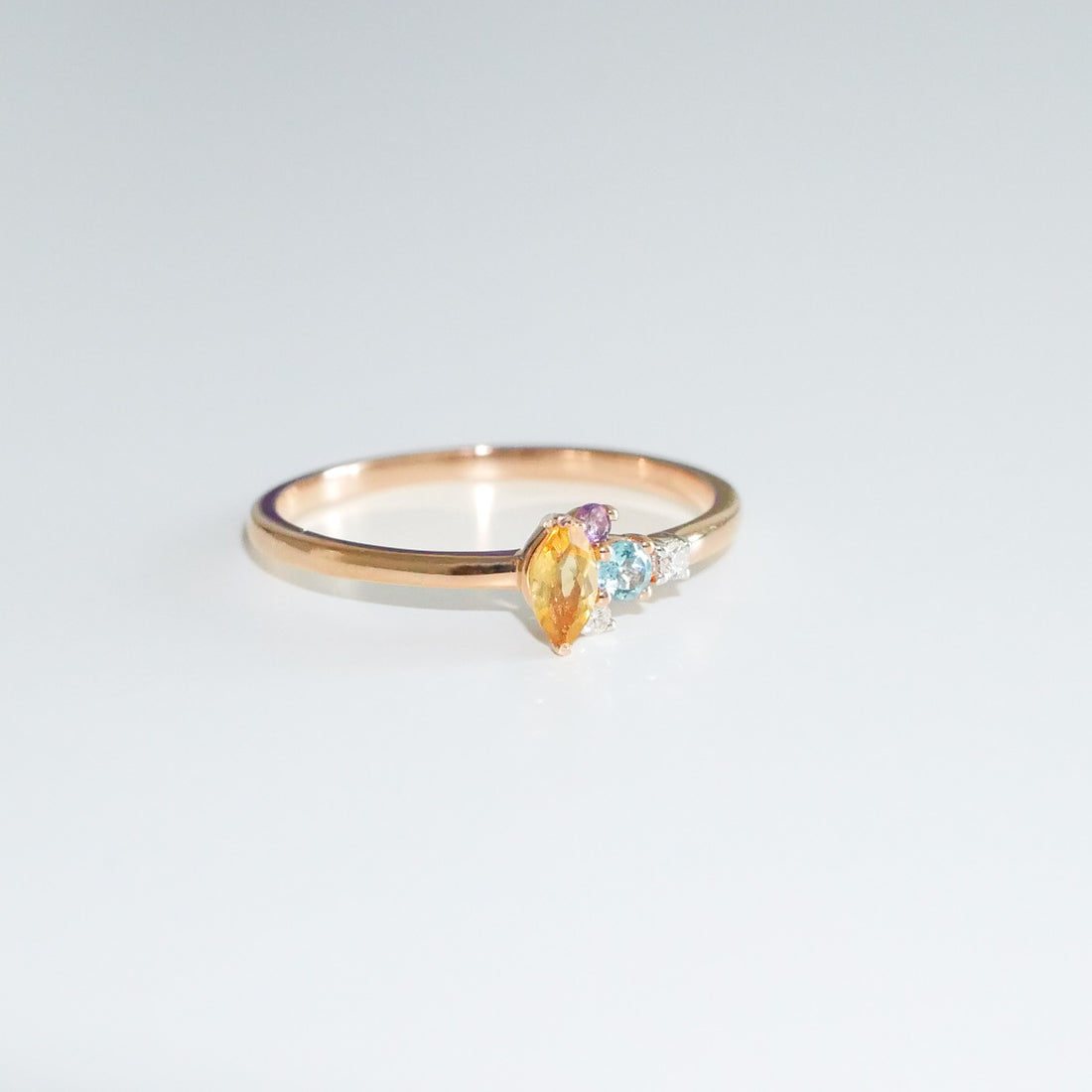 Ring Citrin Amethyst Topas Diamant