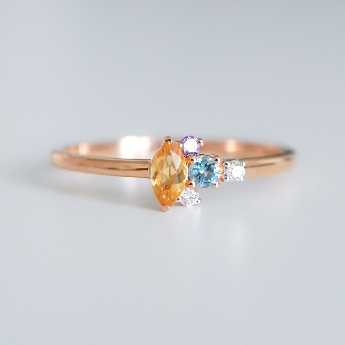 Ring Citrin Amethyst Topas Diamant