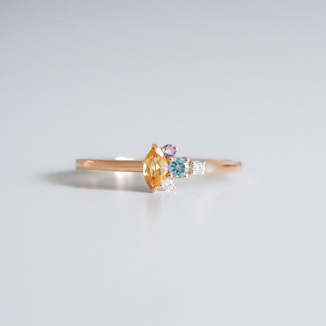Ring Citrin Amethyst Topas Diamant