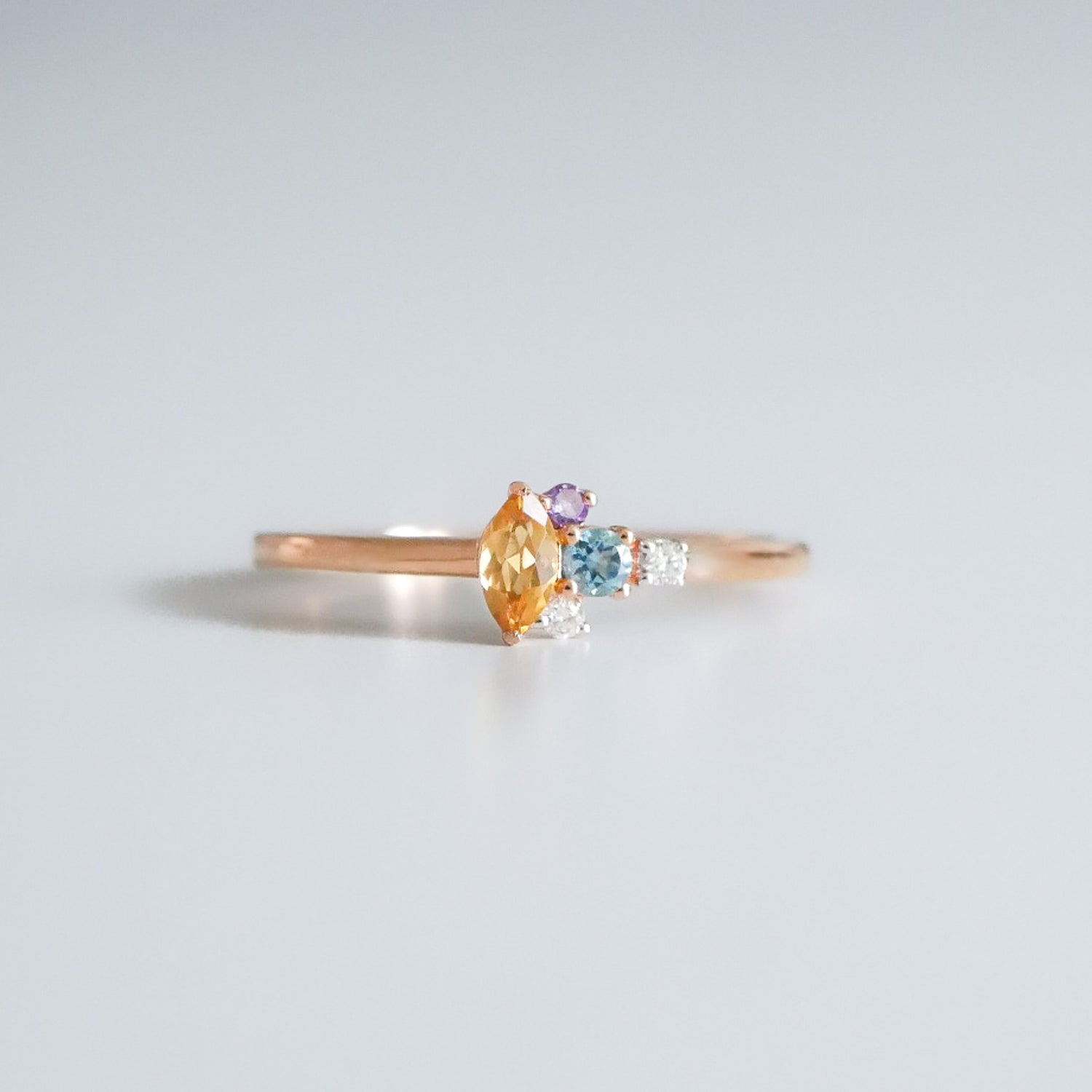 Ring Citrin Amethyst Topas Diamant