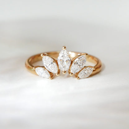 Crown Ring 18KT Diamanten Navette