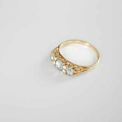 Vintage Ring Aquamarin und Diamanten