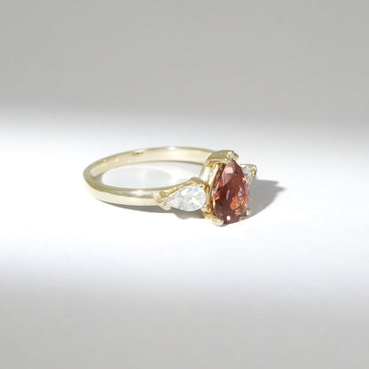 cherry red Turmalin Ring Gold