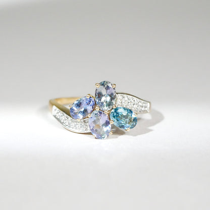 Vintage Ring Tansanit und Diamanten