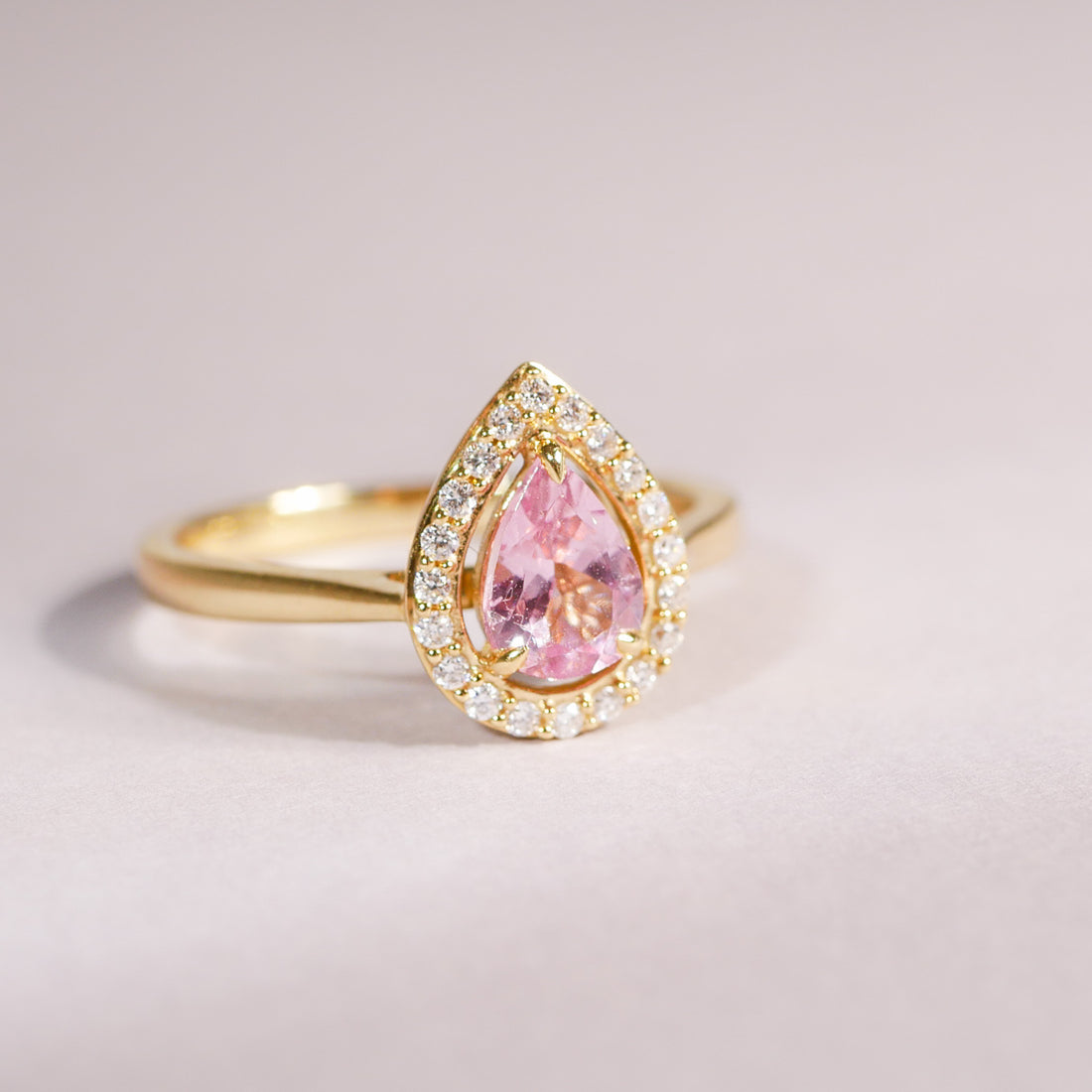 Pinker Granat Diamant Ring