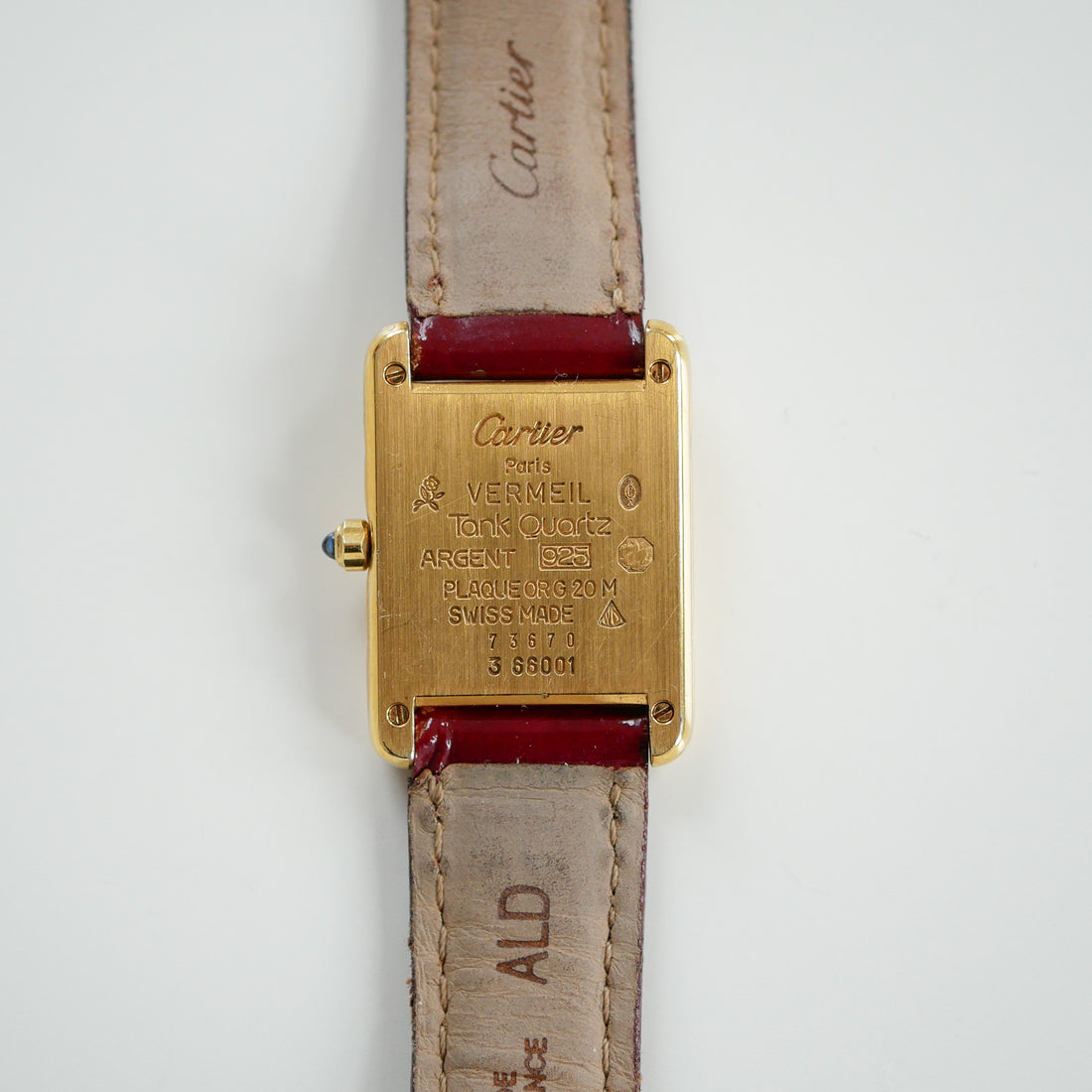 Cartier Tank Must Burghundy vermeil