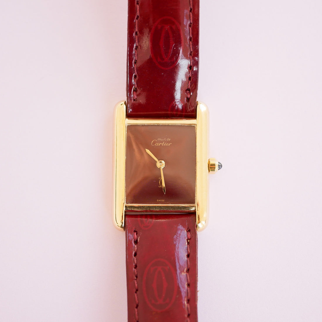 Cartier Tank Must Burghundy vermeil
