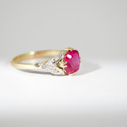 Vintage Gelbgold Spinell Ring