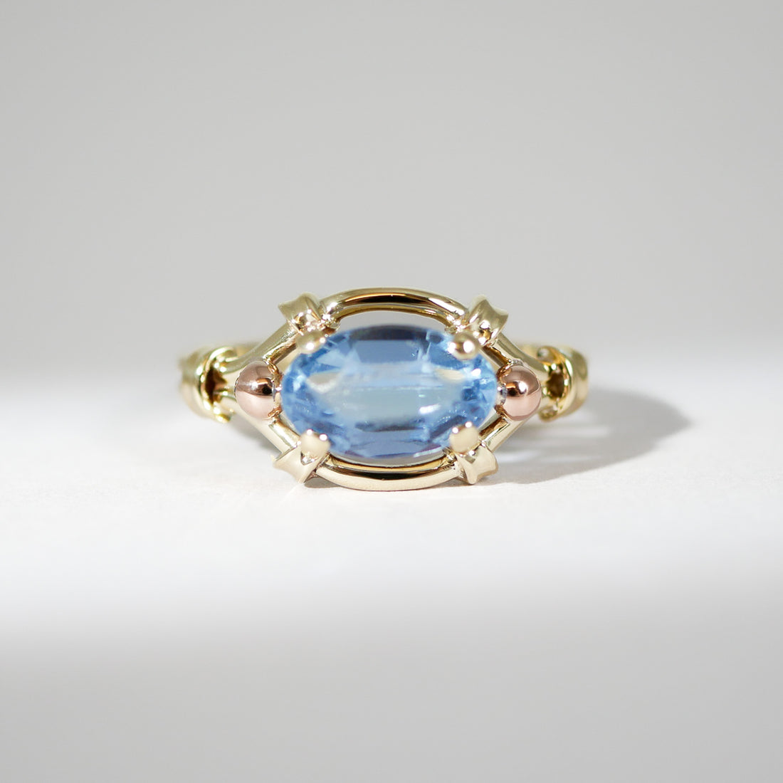 Vintage Gelbgold Ring Topas