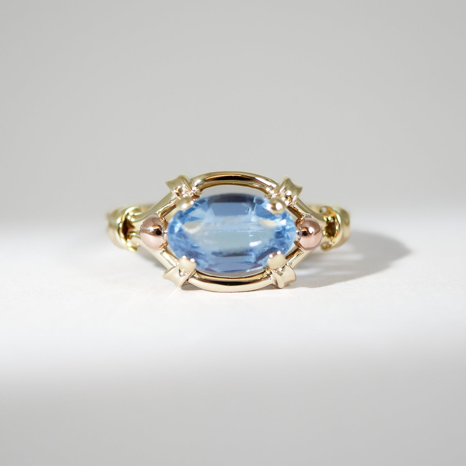 Vintage Gelbgold Ring Topas