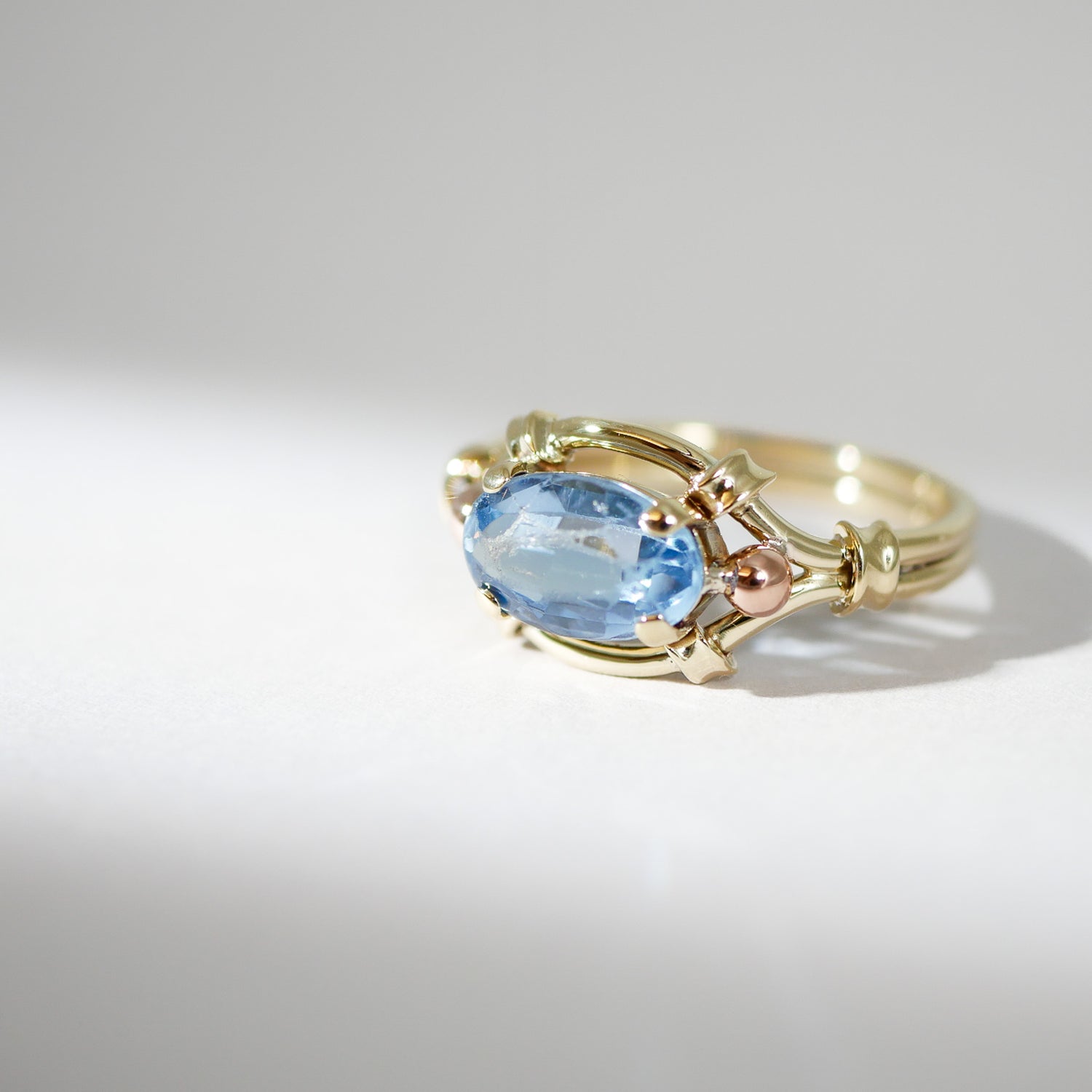 Vintage Gelbgold Ring Topas