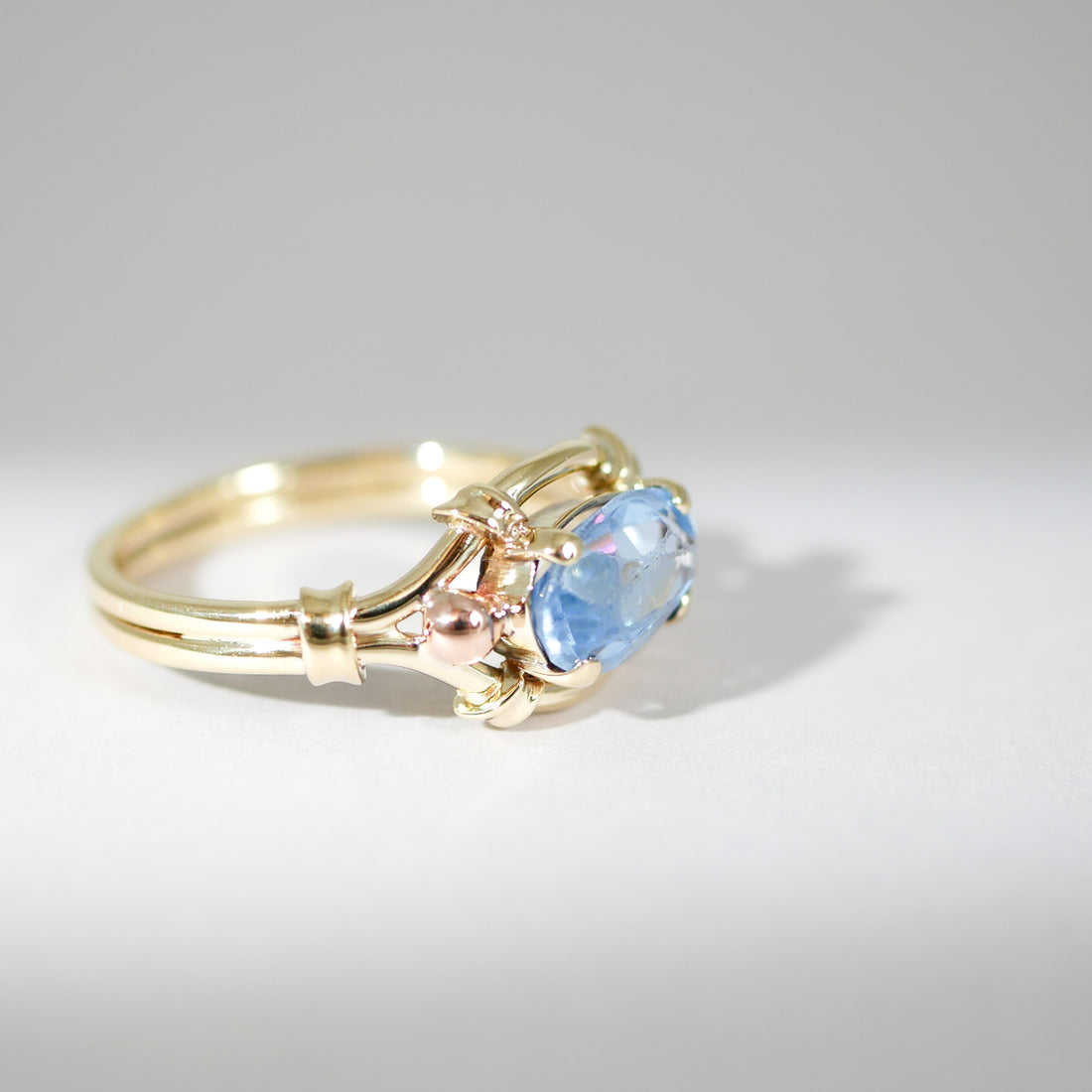 Vintage Gelbgold Ring Topas