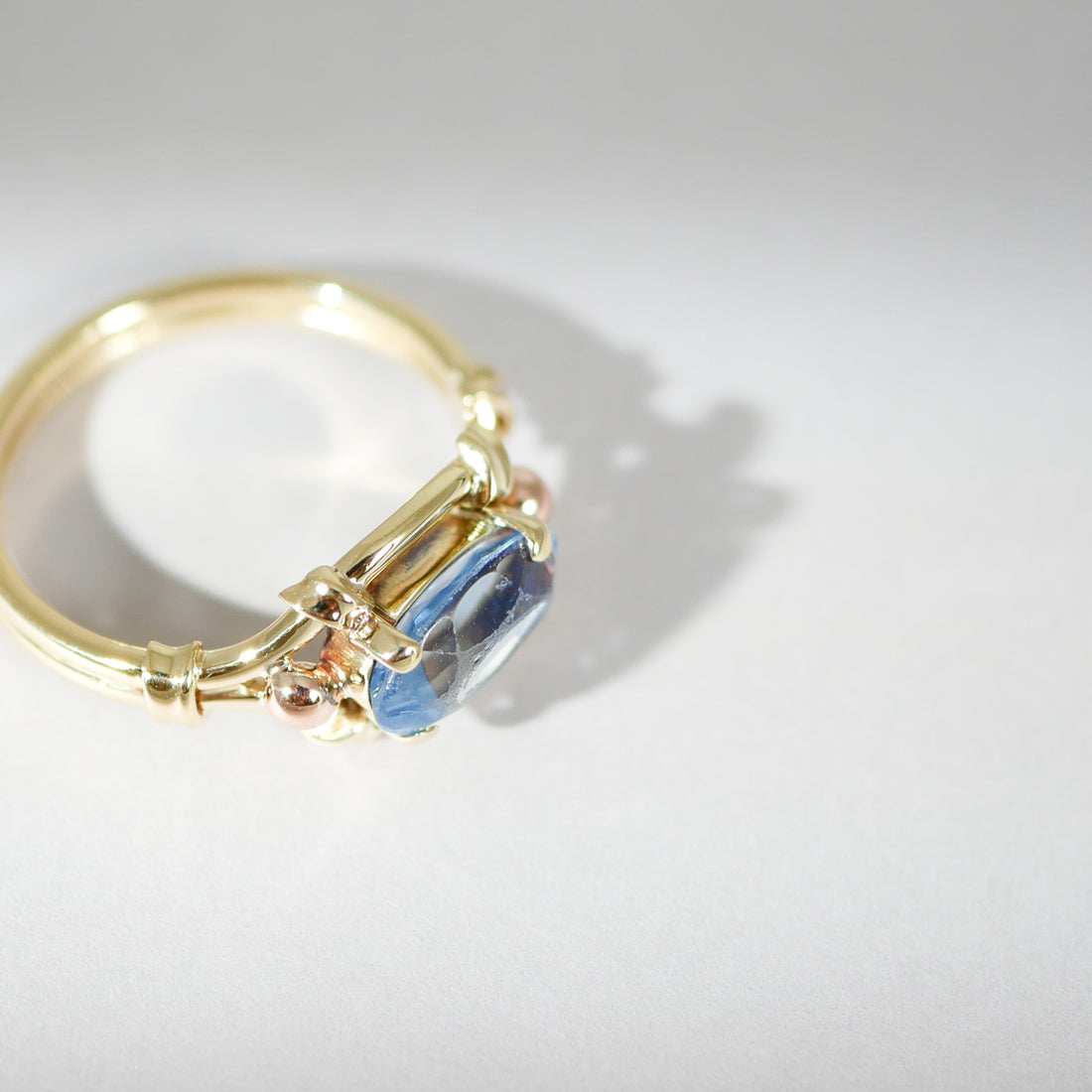 Vintage Gelbgold Ring Topas