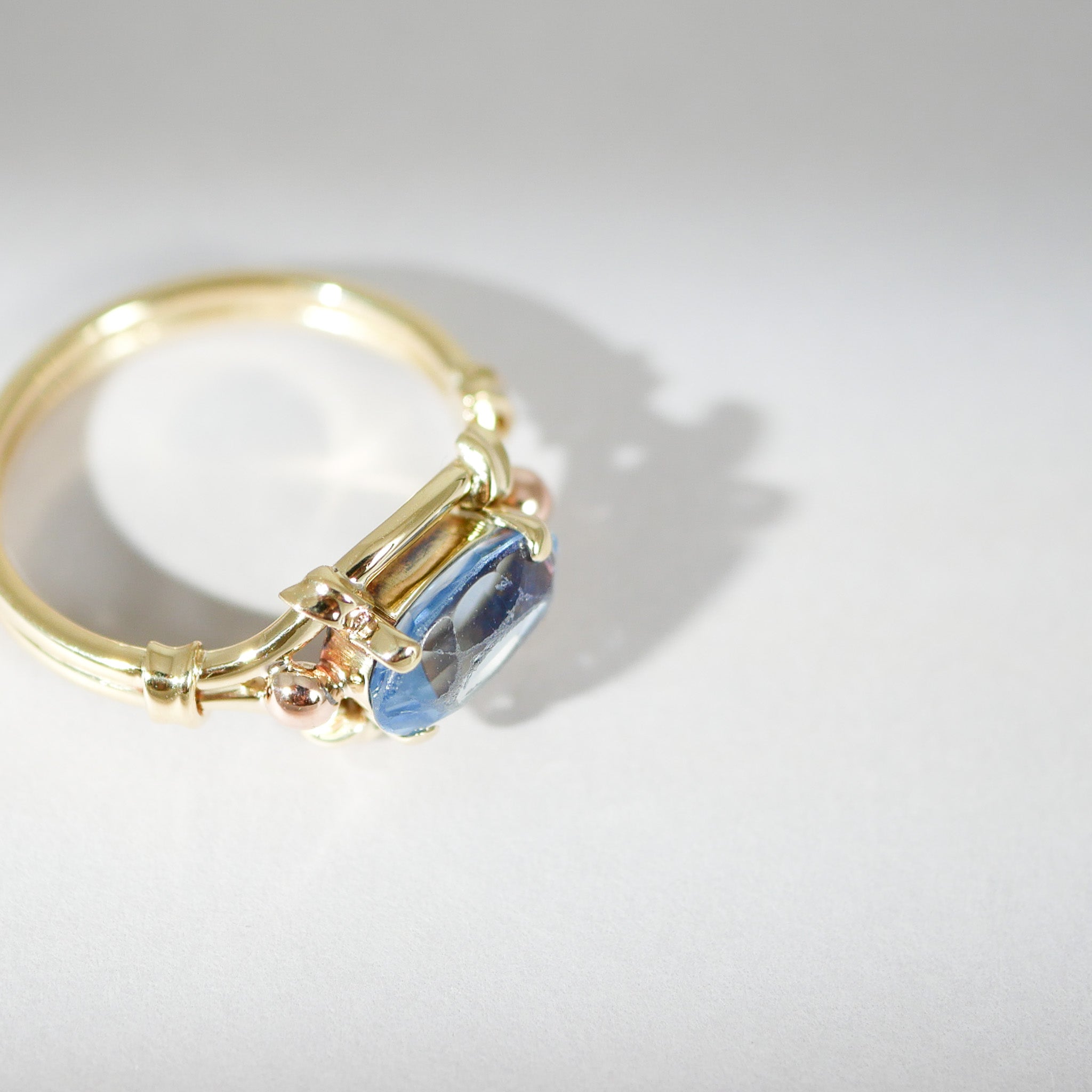 Vintage Gelbgold Ring Topas