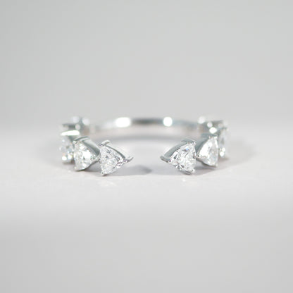 Offener Diamantring Trilliant-Schliff