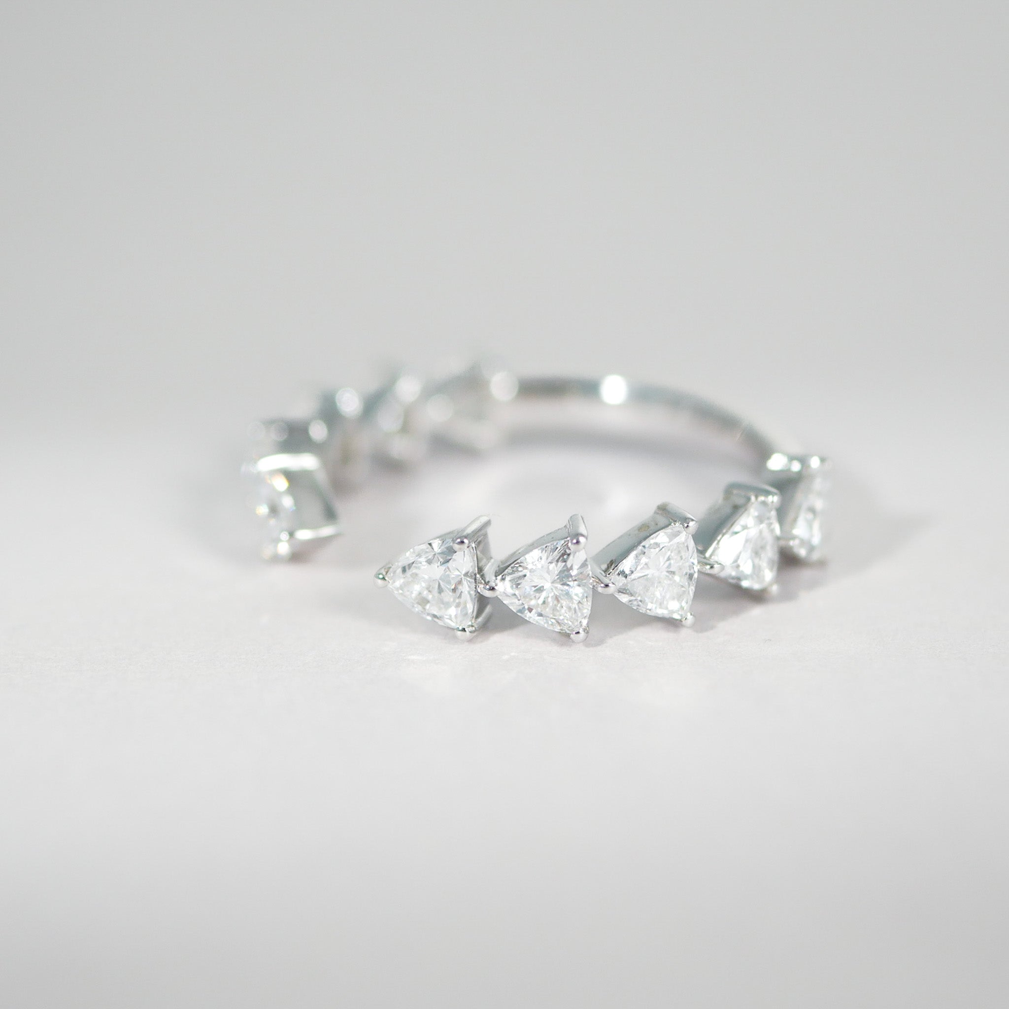 Offener Diamantring Trilliant-Schliff