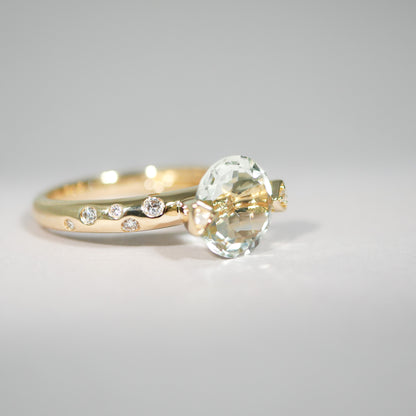 Ring aus 14KT Gelbgold mit Amethyst &amp; Brillanten