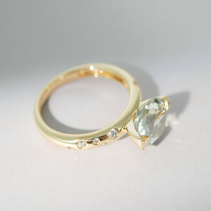 Ring aus 14KT Gelbgold mit Amethyst &amp; Brillanten