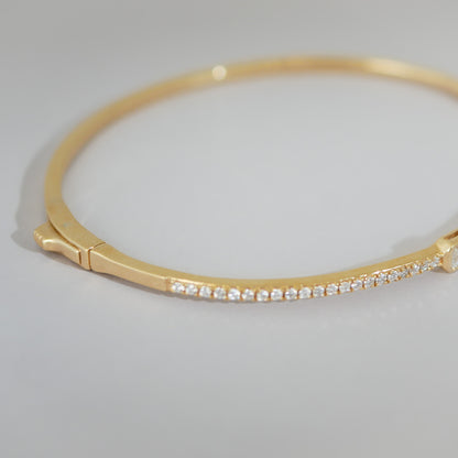 Armreif 14KT Smaragd Schliff Diamant und Brillanten