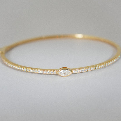 Armreif 14KT Navette Schliff Diamant und Brillanten