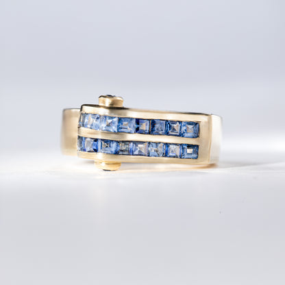 Ceylon-Saphire Ring &quot;Wavefy&quot; - Designed by gluecksgriff