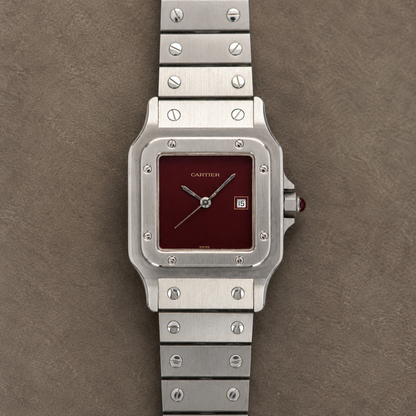 Cartier Carée burgundy dial ref. 2960