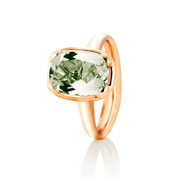 Ring Prasiolith facettiert 18KT