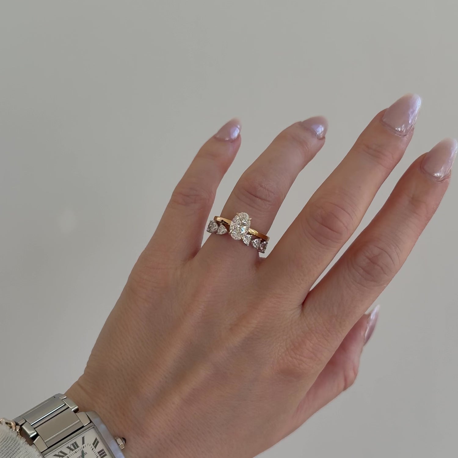 Offener Diamantring Trilliant-Schliff