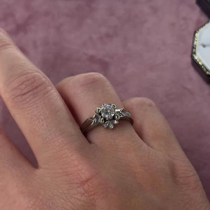 Vintage Ringe Blume Diamant 18KT
