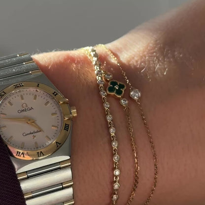 Armband Diamanten in Zargenfassung 14KT Gelbgold