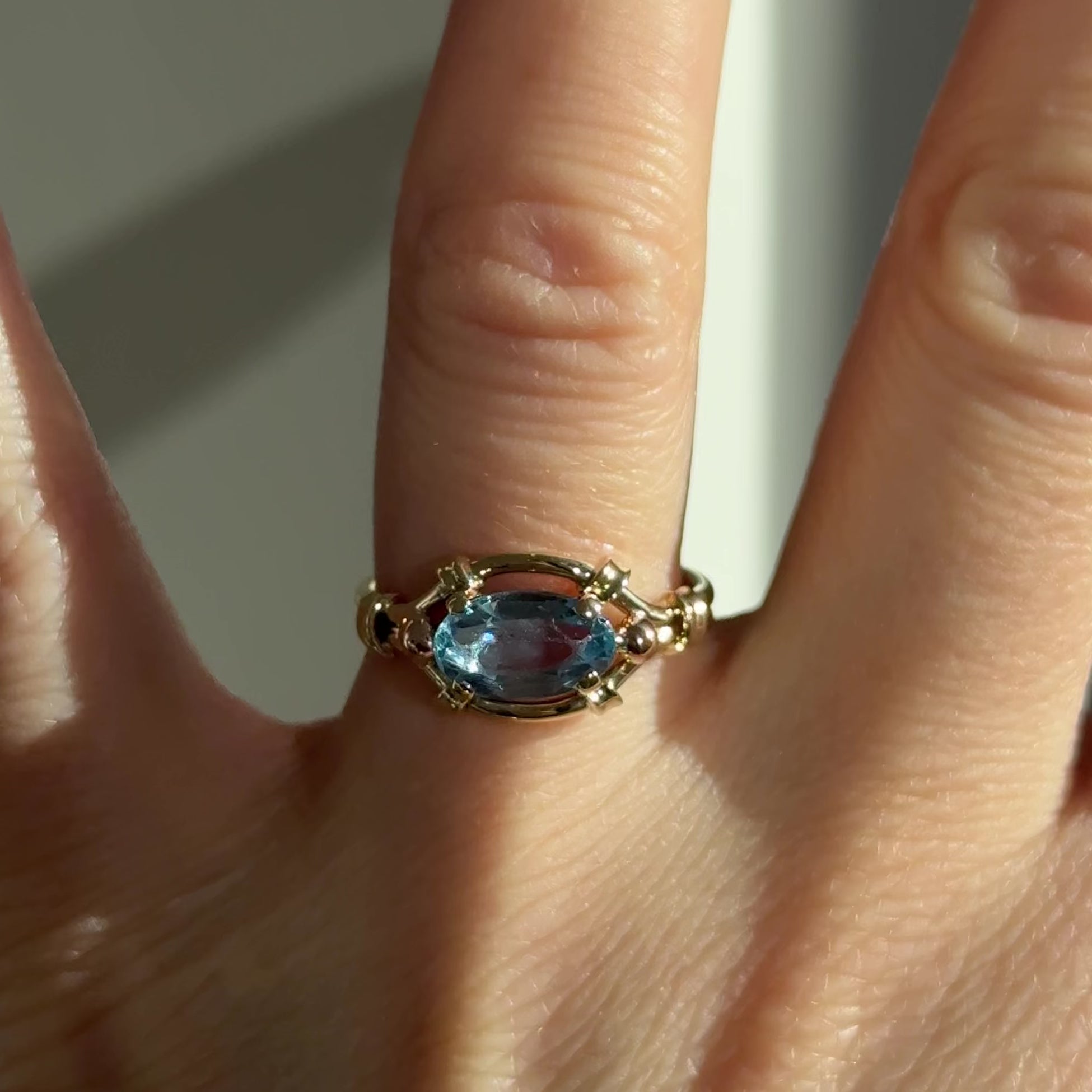 Vintage Gelbgold Ring Topas