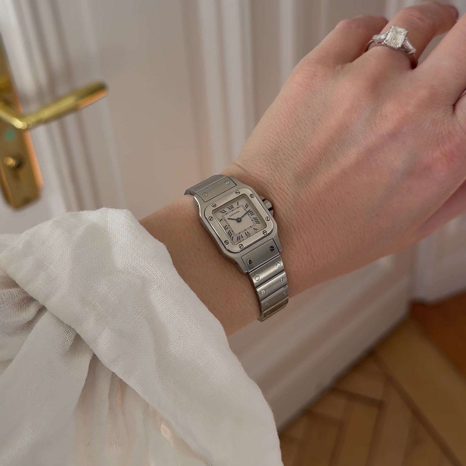 Cartier Santos Galbée Ref. 1565 Edelstahl Quartz Vintage Uhr